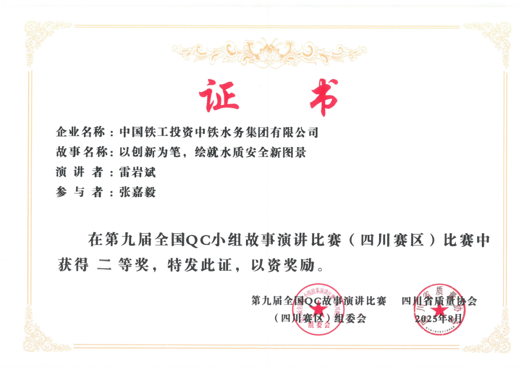 喜訊!銀川中鐵水務職工屢獲殊榮 捷報頻傳創佳績